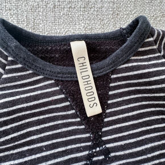 Childhoods Black Striped Peplum Sweatshirt VGUC 18-24mo - Picture 4 of 5